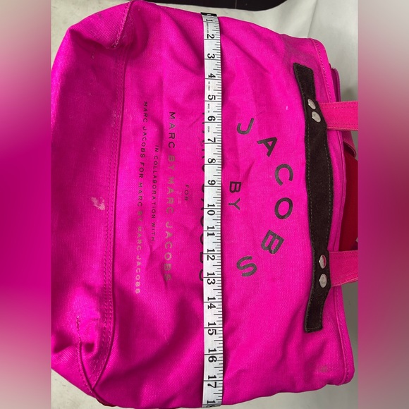 Jacob’s by Marc Jacobs Canvas pink Tote Bag Purse Shoulder - Picture 9 of 12